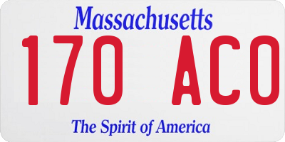 MA license plate 170AC0