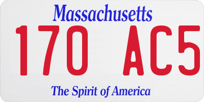 MA license plate 170AC5