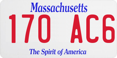 MA license plate 170AC6