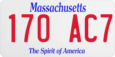 MA license plate 170AC7