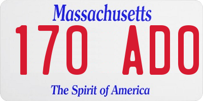 MA license plate 170AD0
