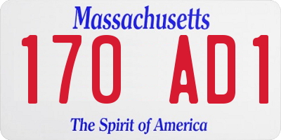 MA license plate 170AD1