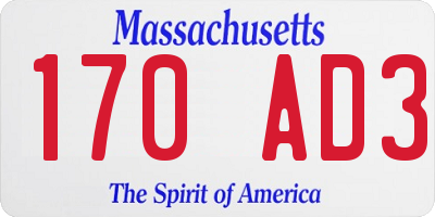 MA license plate 170AD3
