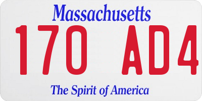 MA license plate 170AD4