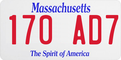 MA license plate 170AD7
