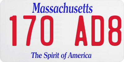 MA license plate 170AD8