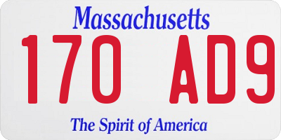 MA license plate 170AD9
