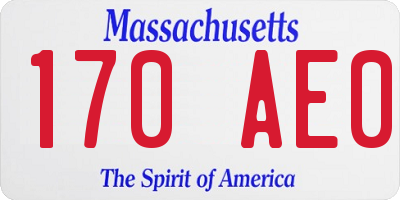 MA license plate 170AE0
