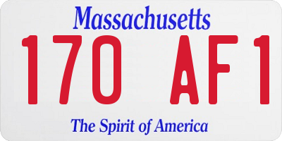MA license plate 170AF1