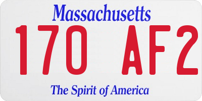 MA license plate 170AF2