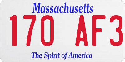 MA license plate 170AF3