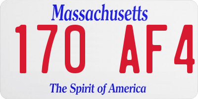 MA license plate 170AF4