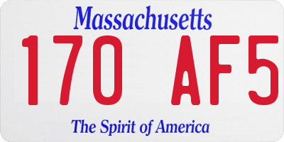 MA license plate 170AF5