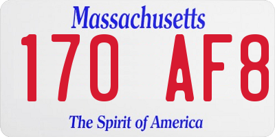 MA license plate 170AF8