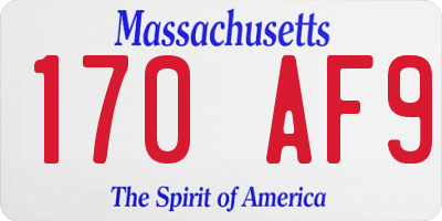MA license plate 170AF9