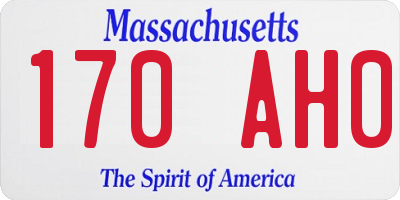 MA license plate 170AH0