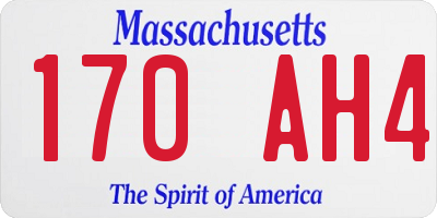 MA license plate 170AH4