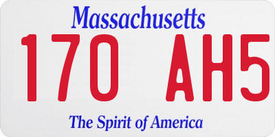 MA license plate 170AH5