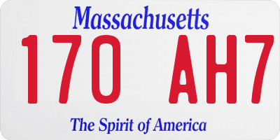 MA license plate 170AH7