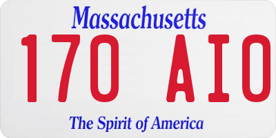 MA license plate 170AI0