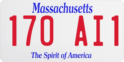 MA license plate 170AI1
