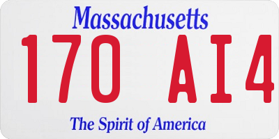 MA license plate 170AI4