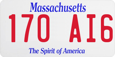 MA license plate 170AI6