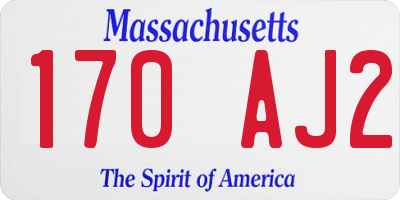 MA license plate 170AJ2