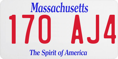 MA license plate 170AJ4