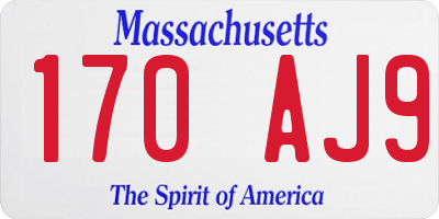 MA license plate 170AJ9