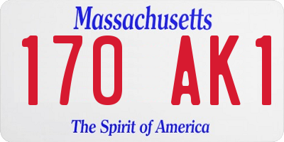 MA license plate 170AK1