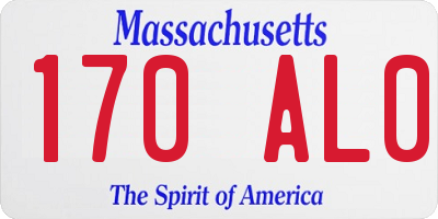 MA license plate 170AL0
