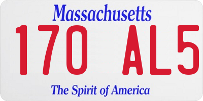 MA license plate 170AL5