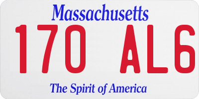 MA license plate 170AL6