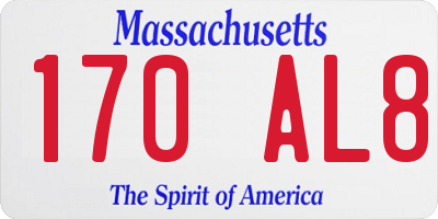 MA license plate 170AL8