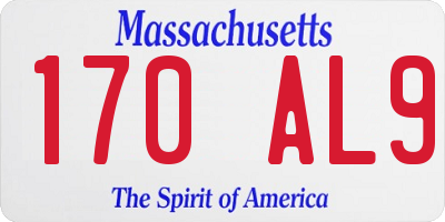 MA license plate 170AL9