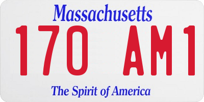 MA license plate 170AM1