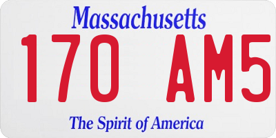 MA license plate 170AM5