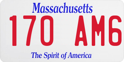 MA license plate 170AM6