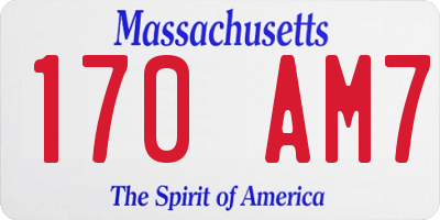 MA license plate 170AM7