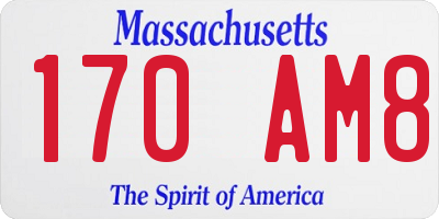 MA license plate 170AM8