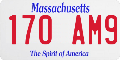 MA license plate 170AM9