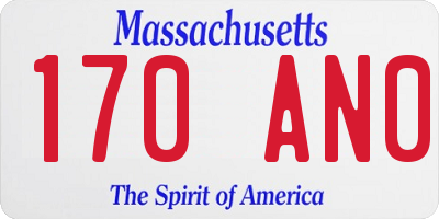 MA license plate 170AN0