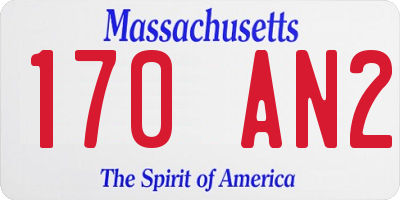 MA license plate 170AN2