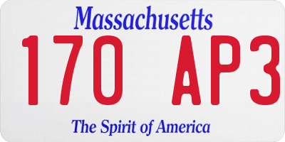 MA license plate 170AP3