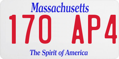 MA license plate 170AP4