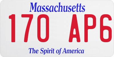MA license plate 170AP6