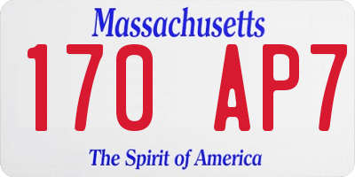 MA license plate 170AP7