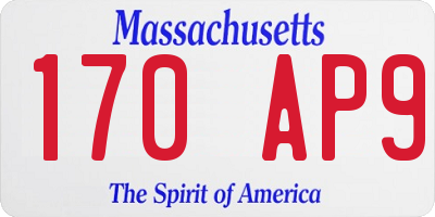 MA license plate 170AP9
