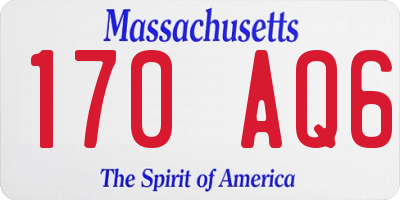MA license plate 170AQ6